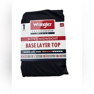 Wrangler Men’s Midweight Base Layer Top XXL Black Thermal
